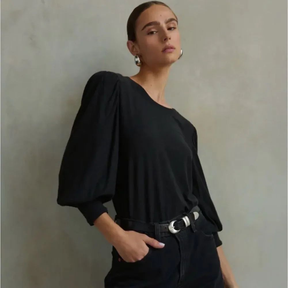 Nation LTD Black Loren Tee Size XS Puff Sleeve